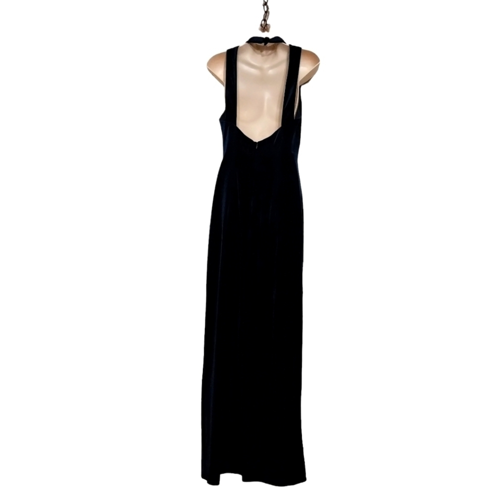 🔵BOGO FREE🔵 Reggio Dark Blue Velvety Sleeveless Maxi Dress Sz 10 - Picture 4 of 7
